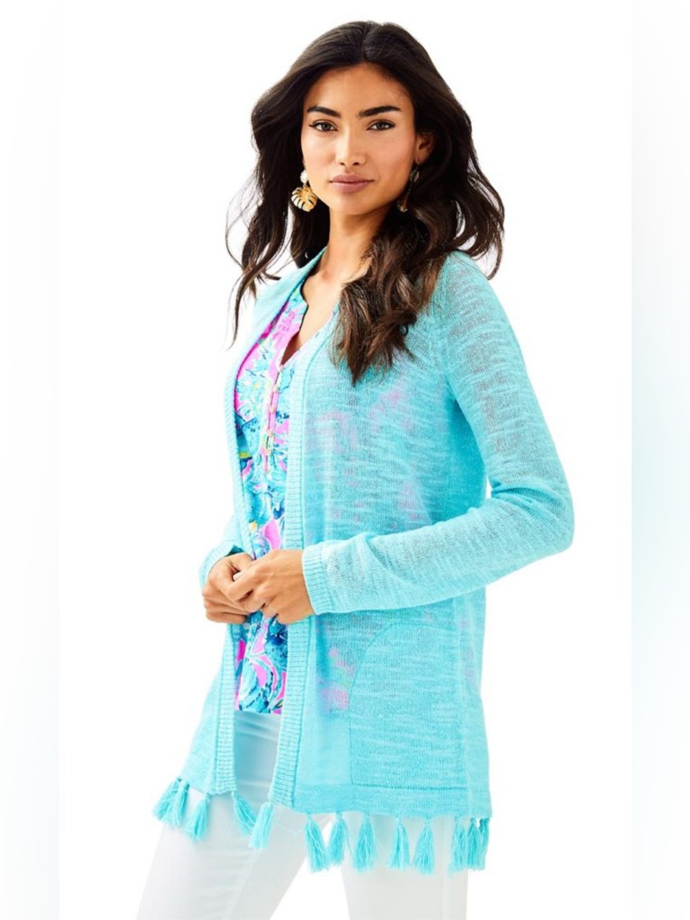 Lilly Pulitzer Edita Cardigan in Seasalt Blue, Like New, Size Large